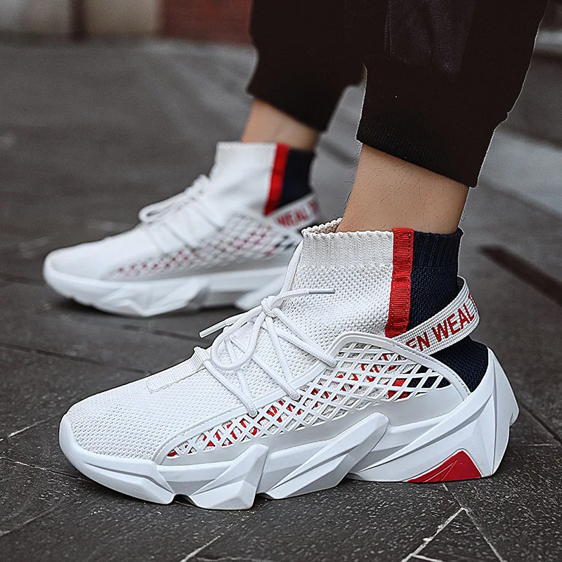 2020 Summer New Style Trendy Shoes Hight-Top Men's Breathable Korean Fashion All-match Basketball Mens Casual GY210 | Обувь