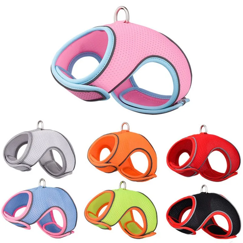 

Комплект шлейки и поводка для домашних животных, нейлоновый жилет для чихуахуа, мопса, щенков, маленьких и средних пород, Светоотражающий По...