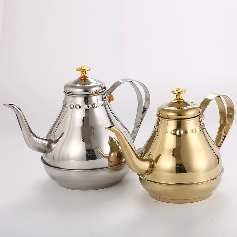 

Чайный горшок из нержавеющей стали, 2021 л/л, золотистый/серебристый чайник с фильтром, кухонный чайник для кипячения, черный и зеленый чай, пу...
