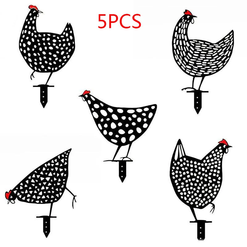 

1/5PCS Chicken Decorations Hollow Acrylic Farm Animal Hen Stakes Ornaments for Easter Home Outdoor Yard Garden Lawn Floor Decor
