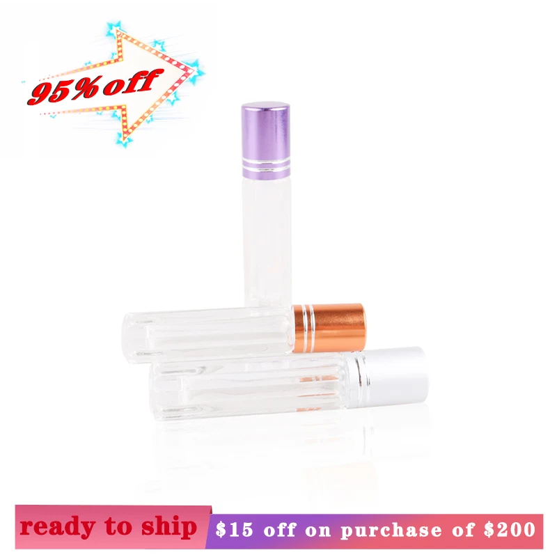 Высококачественные прозрачные стеклянные мини-бутылочки с роликовым шариком 3 5