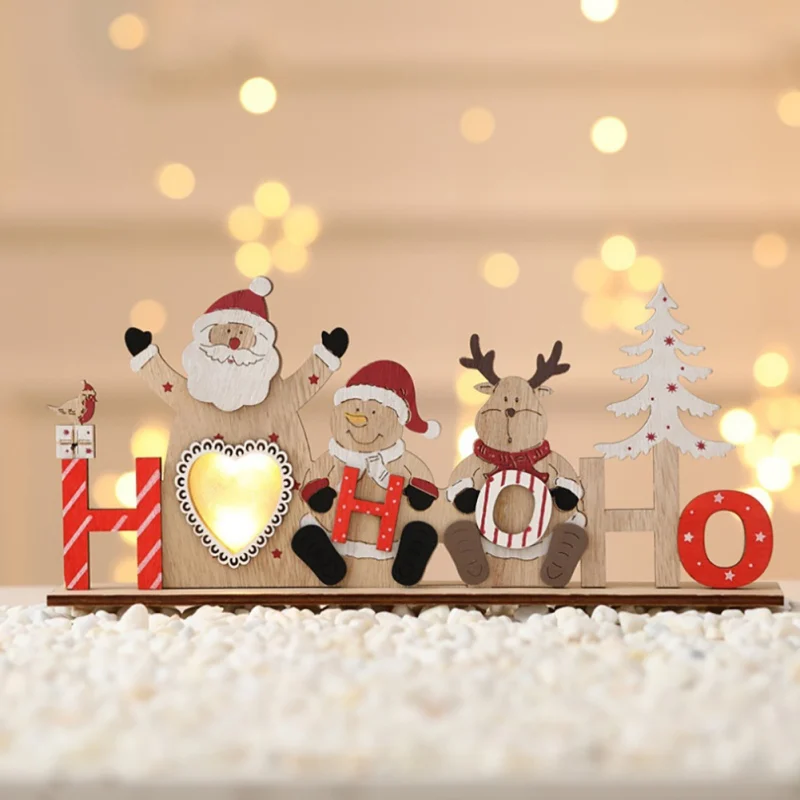

Wooden Christmas Luminous Pendant Christmas Decor For Home Navidad Festival New Year Decor Gift 2020