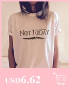 3 цвета, женская летняя футболка, Arya Stark Not Today, футболка с принтом,, модная уличная Футболка Harajuku, топы для фанатов Игры престолов