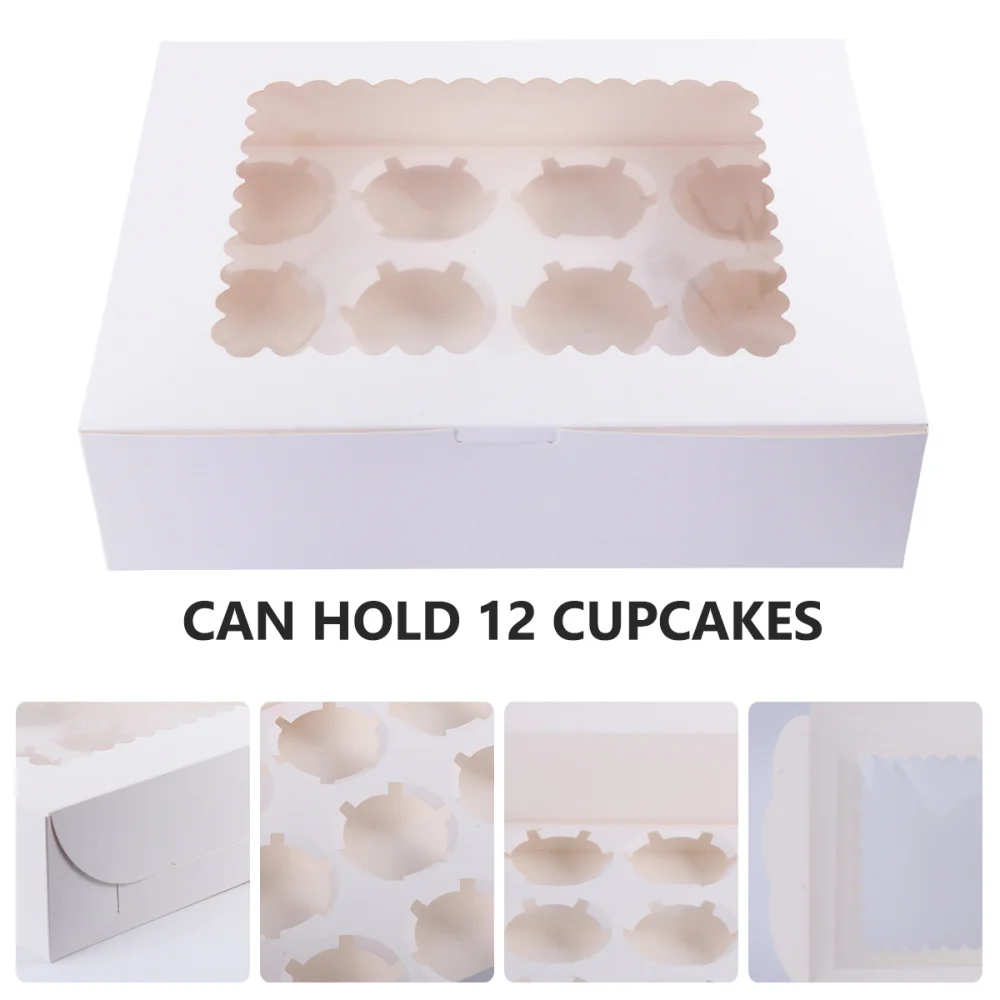 

12PCS Cake Box Packaging Box Cake Decor Cupcake Container Without Ribbon