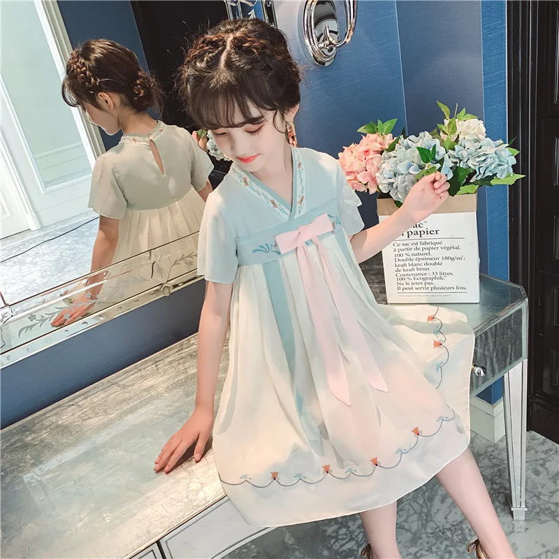 

Girls' Hanfu 2021 Summer New Children's Tang Suit Skirt Girl Fashion Dress