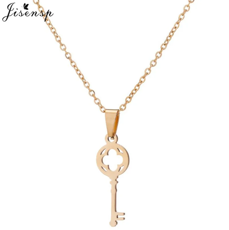 Ожерелье Jisensp из нержавеющей стали для женщин модный брелок влюбленных ожерелья