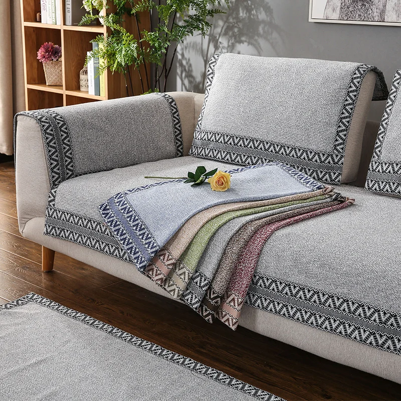 

Cotton Linen Fabric Cover For Sofa Sofa Cover Sofa Towel Solid Color Couch Cover Seat Cover for Living Room Corner Sofa Towel