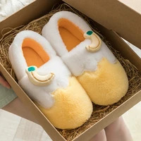 ladies shoes autumn winter cotton slippers fur rabbit home warm thick bottom indoor house slippers women cute fluffy flip flops