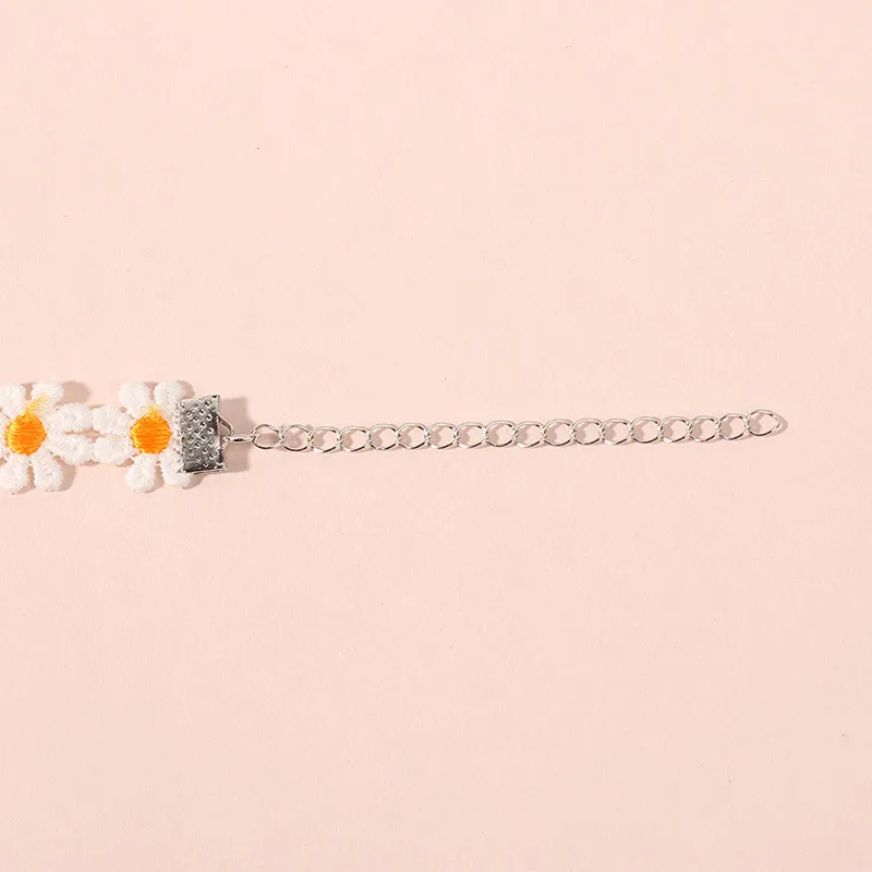 Корейский чокер с маргариткой милое кружевное цветочное ожерелье простое модное