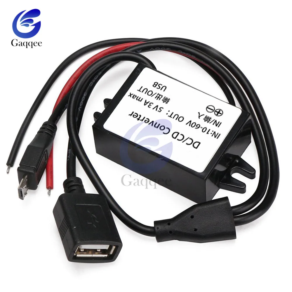 Dual Micro USB 12 В Преобразователь мощности для автомобильного аккумулятора Micro Mini USB изолированный понижающий преобразователь питания Modul низкая тепловая автоматическая защита - Цвет: Dual Micro USB