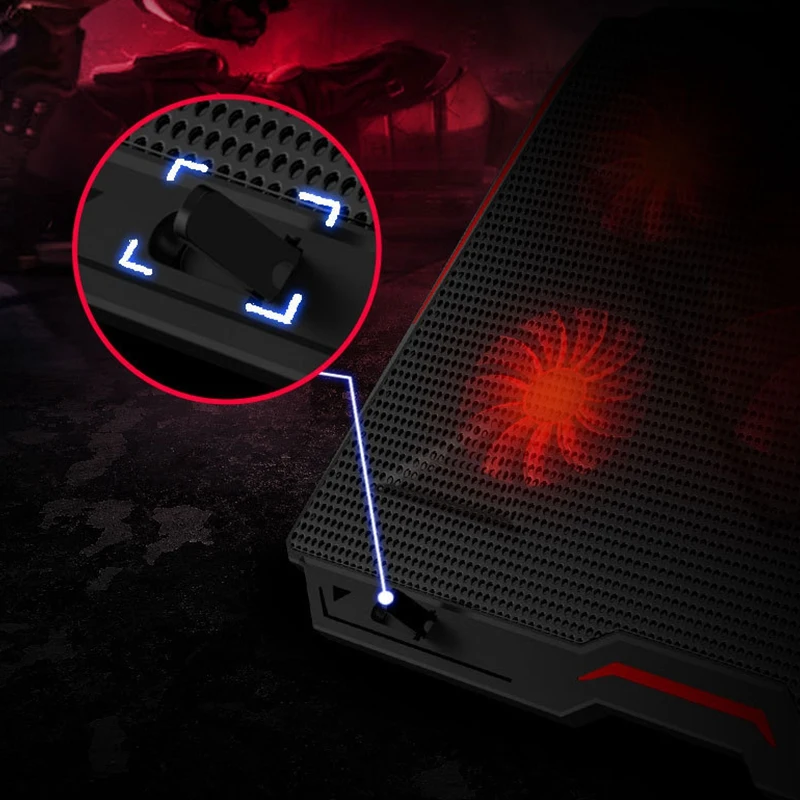 

NUOXI Gaming Laptop Cooler 5Pcs LED Fans Cooling Pad Holder Adjustable Silence Laptop Cooling Notebook Stand