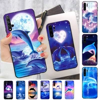 animal cute dolphin phone case for huawei p30 40 20 10 8 9 lite pro plus psmart2019