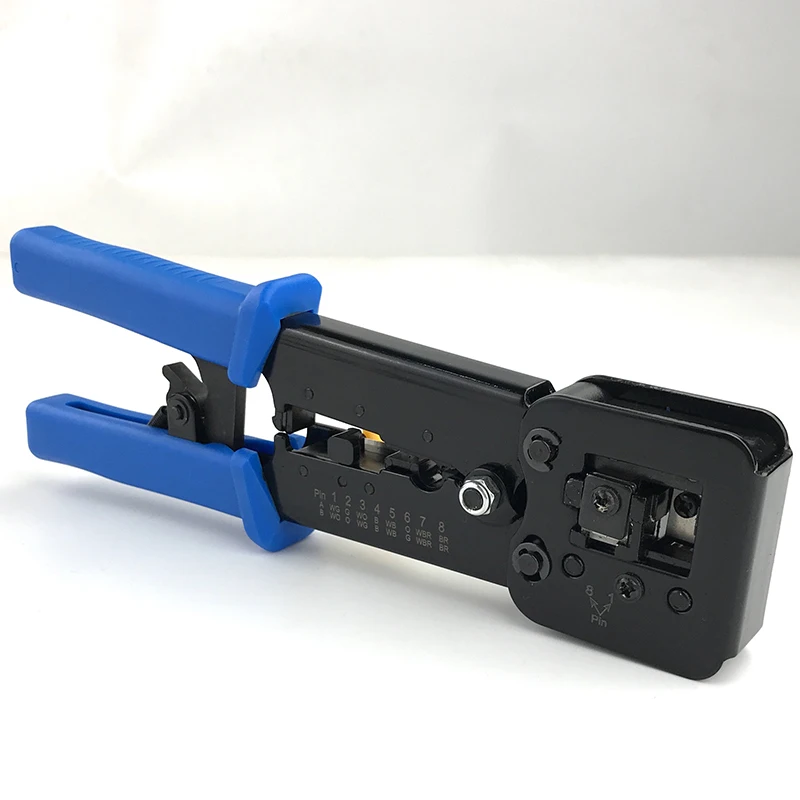 RJ45 Crimp Tool Kit Pass Thru Cat5 Cat5E Cat6 RJ45 Crimping Tool