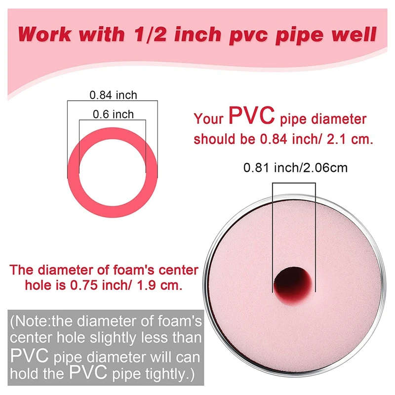 

8 Pcs 4 Sizes Cup Turner Foam Tumbler Inserts for 1/2 Inch PVC Pipe Tumbler Inserts Fit 10 Oz To 40 Oz Tumblers