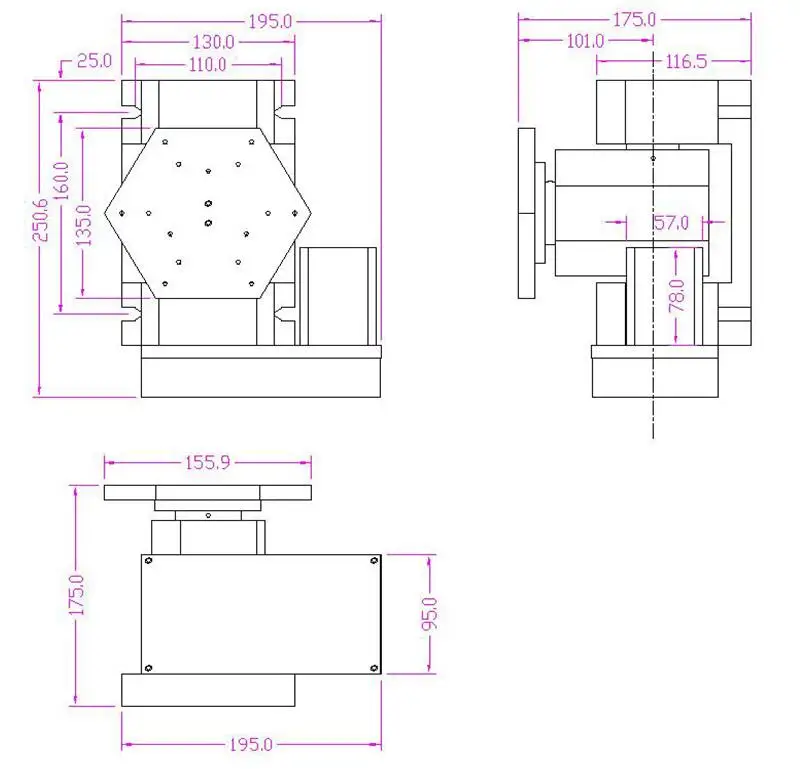 

CNC B aixs 5 axis Rotary axis T chuck type for DIY CNC machine