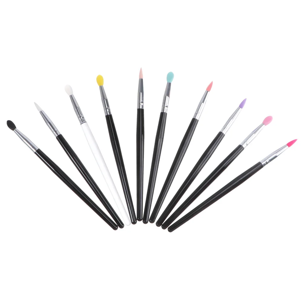 

10Pcs Portable Silicone Lip Brushes Lipstick Applicators Eyeshadow Brushes