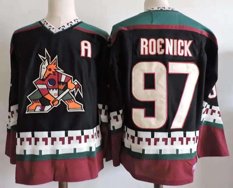 Финикс 97 Джереми Roenick 99 Уэйн Гретцки Мужская Хоккей Джерси Вышивка прошитой