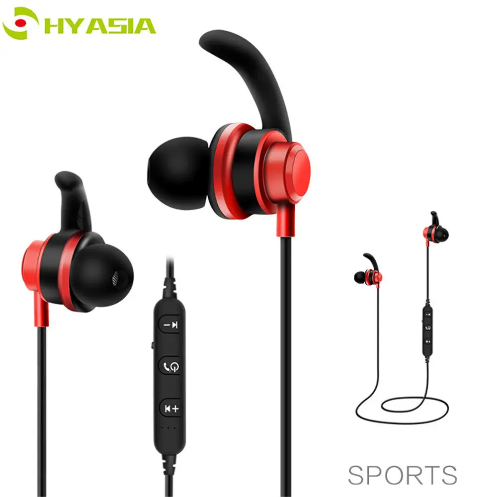 HYASIA Магнитная Шейная беспроводная гарнитура IPX4 с защитой от пота Bluetooth наушники