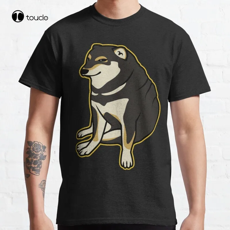 

Black Shiba Cheems Classic T-Shirt Cotton Tee Shirt