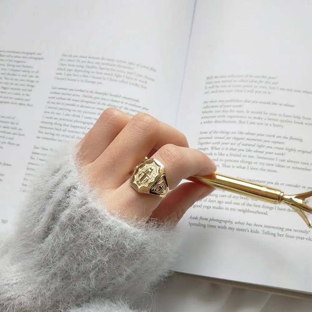 Женские изящные кольца из серебра 925 пробы круглые Богородицы колечки для женщин