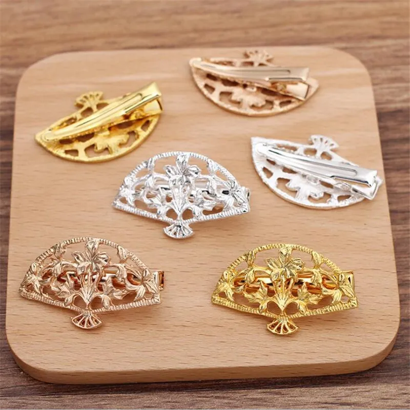 

SIXTY TOWFISH 5 Piece DIY Jewelry Accessories 23*37mm Alloy Ancient Retro Style Materials Flower Duckbill Clip Hairpin