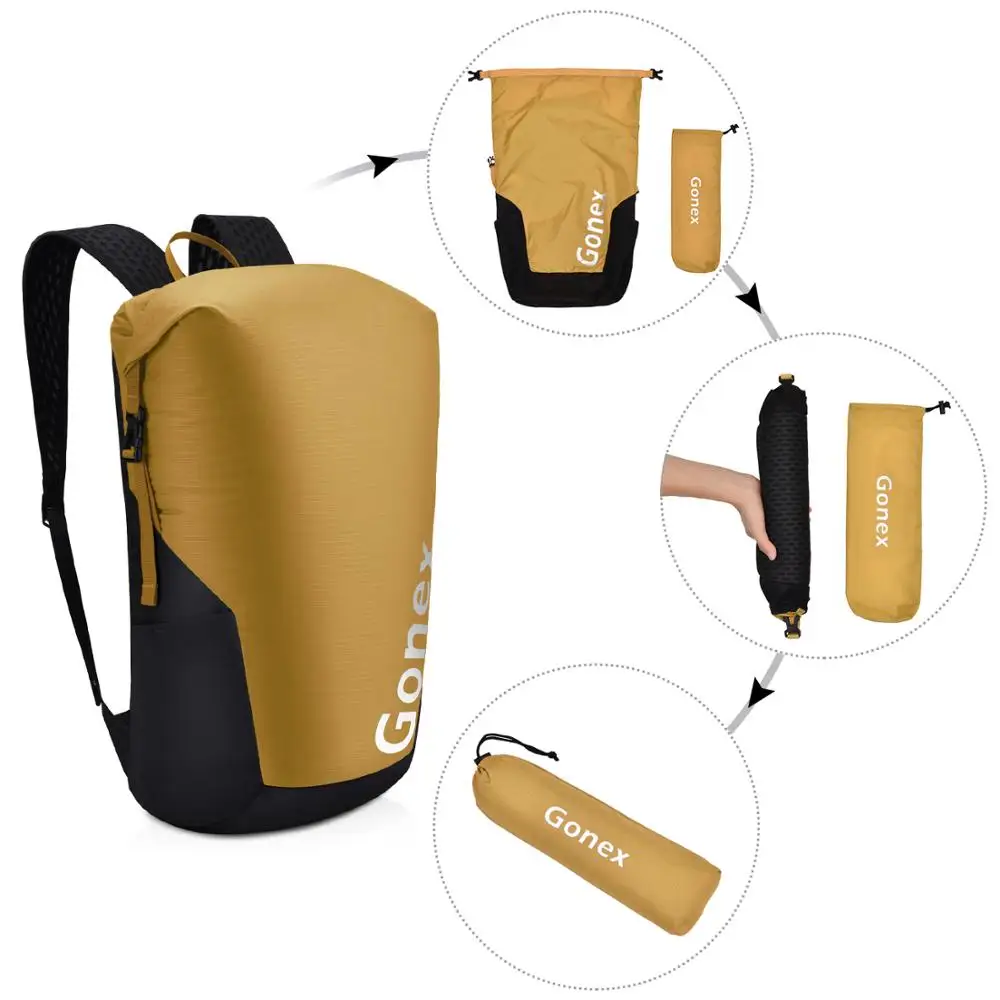 Водонепроницаемый нейлоновый складной рюкзак на плечо Gonex дорожная сумка для