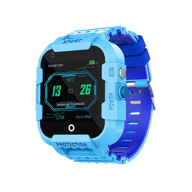 Blue DF39Z Детские умные часы 4G wifi телефон 1,44 дюймов IP67 SOS LBS LTE камера Детские HD голосовой чат для детские часы с системой слежения телефон подарок - Цвет: Blue