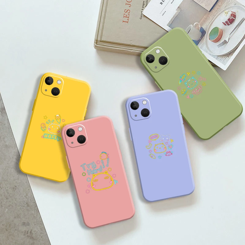 

Fashion Cat Animal Pattern Phone Case For iPhone 13 12 Mini Pro Max 11 Pro Max XR XS Max 8 7 6S Plus Soft Silicone Lovely Bumper