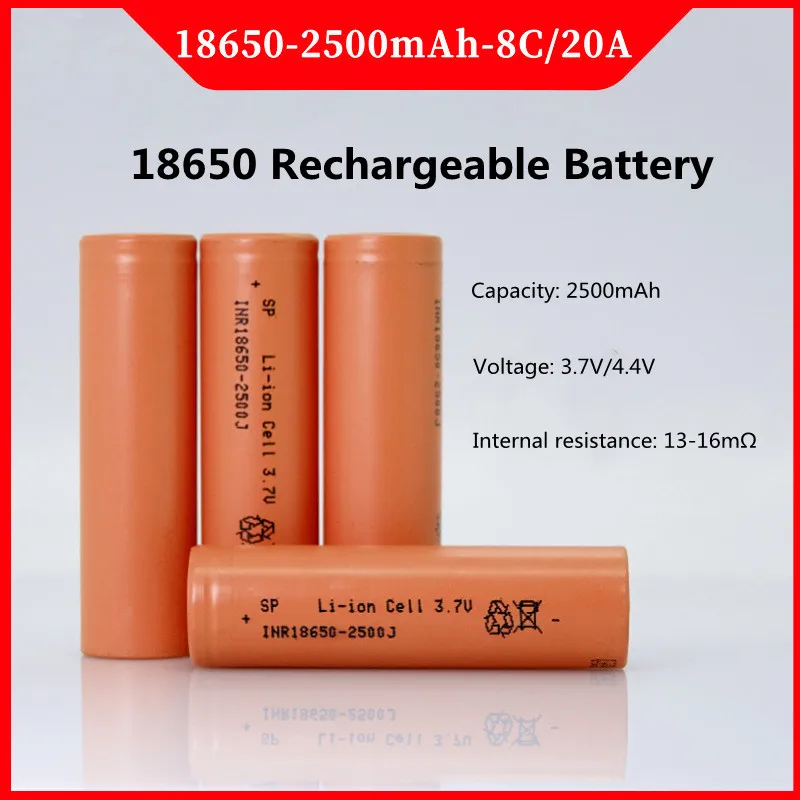

Original 18650 Battery 2500mAh 8C Rate Discharge 3.7V Can Be Assembled Rechargeable Battery For Power Tool 18650 Lithium Battery