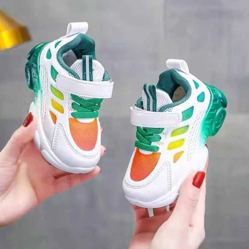 

Children Casual Shoes Girls Boys Kids Soft Sole Toddler Baby Shoes Green Breathable Sports Chunk Sneakers 1 2 3 4 5 6 7 Years