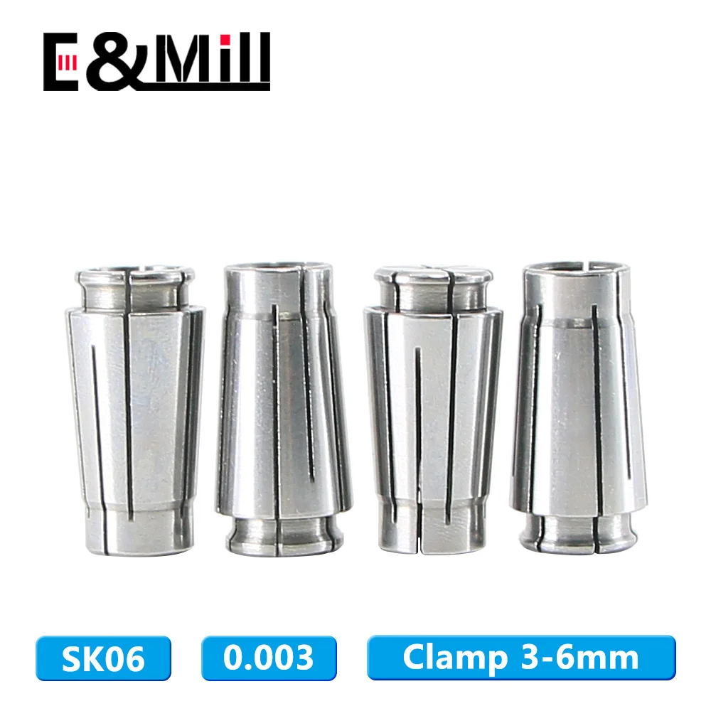 

sk06 collet high precision 0.003 collet sk chuck CNC lathe milling cutter chuck collet tool holder 3 4 5 6 3.175 1-8 hole chuck