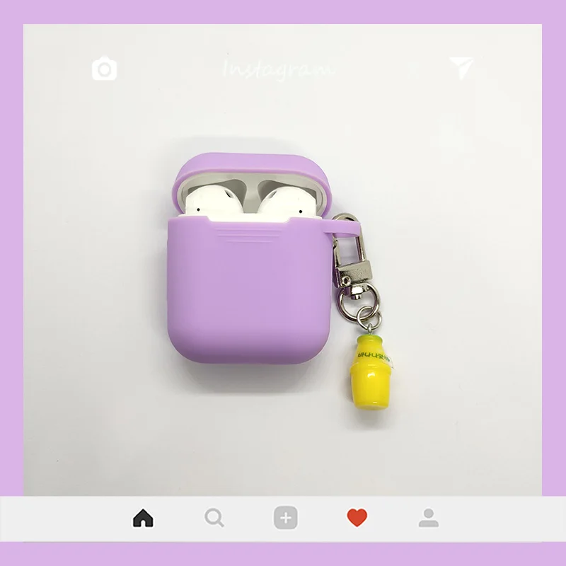 Для Apple AirPods чехол милый молочный чай беспроводные наушники чехол для Airpods гарнитура силиконовый защитный чехол бутылка для напитков брелок