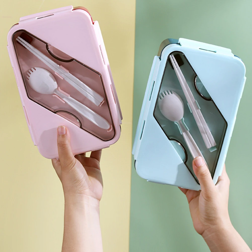 

Food Storage Spoon Easy Clean 4 Buckles Vent Lunch Box Office Portable Picnic With Cutlery Kids Adults Multi Compartments