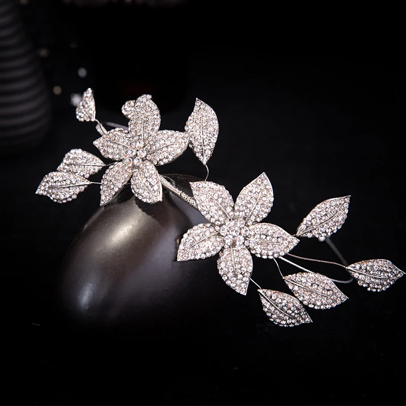 

Himstory New Rhinestone Headband Tiara Flowers Hairband Royal Bridal Wedding Dressing Crown Accessory for Woman