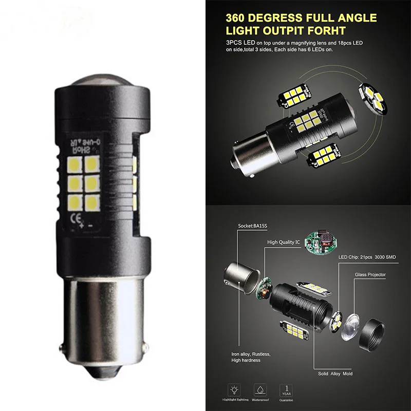 IP65 белый 6000K 1156 BA15S P21W 21 SMD светодиодный автомобильный сигнал поворота