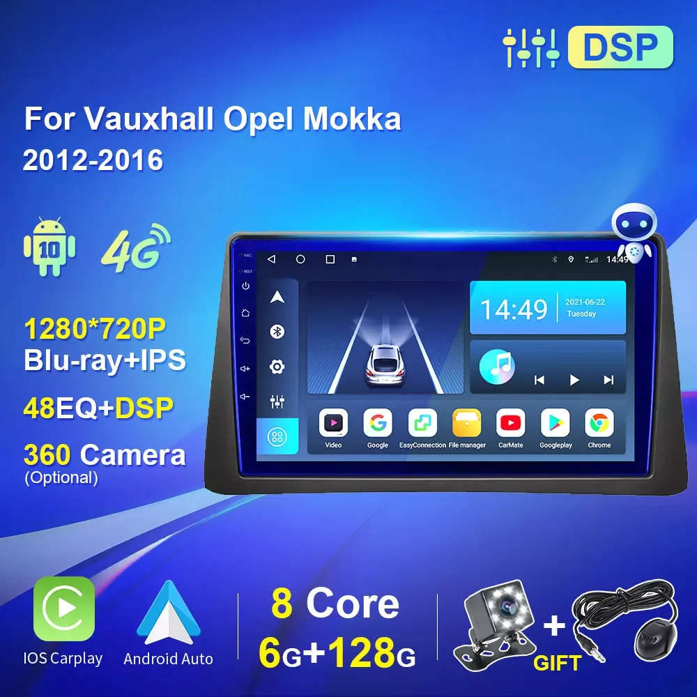 

Авторадио для Vauxhall Opel Mokka 2012-2016 для Buick Encore 2013-2019 2 din Автомобильный мультимедийный плеер 4G WiFi CarPlay Android авто