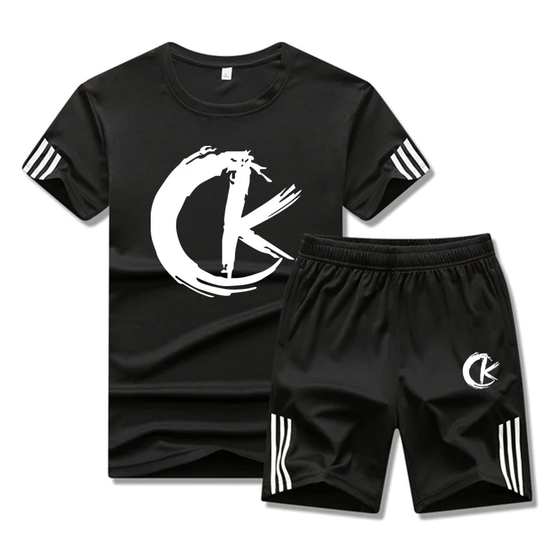 

2021 Summer men's tracksuit, Ice Silk Breathable Fashion Casual Jogging T-shirts+Men's shorts,The fashion Men's clothes t-shirts