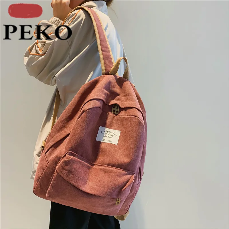 

BRAND Fashion Backpack Female Backpack Women Shoulder Canvas School Bags For Teenage Girls Pure Color Leisure Travel Backpack