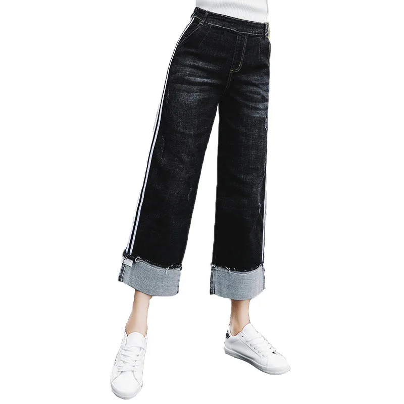 Loyalget джинсы женские эластичные с высокой талией большие карманы Свободные