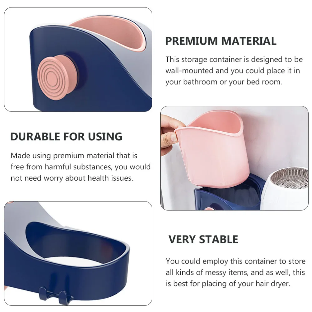 

Hair Dryer Holder Household Storage Rack Wall-mounted Rack Sundries Shelf