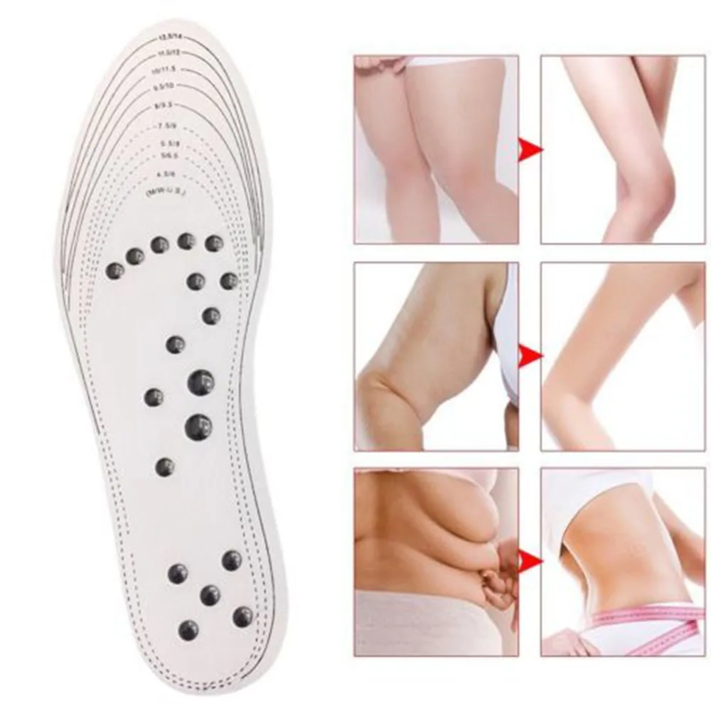 New Unisex Feet Massage Insoles Magnetic Weight Loss Acupressure Slimming Insoles Foot Care Shoe Gel Inserts  Insoles