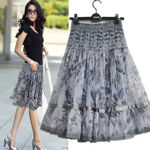 2020 lace skirts grace fashion women skirt large size print bohemia medium beautiful lady DF209 |