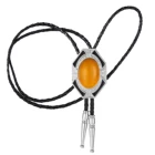 Галстук боло из натурального агата, джинсовый, кожаный