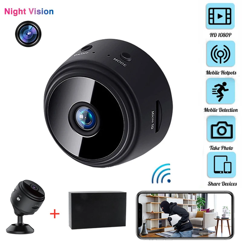 A9 мини 1080P Full HD маленькая Wifi камера IP ИК ночного видения микро обнаружения