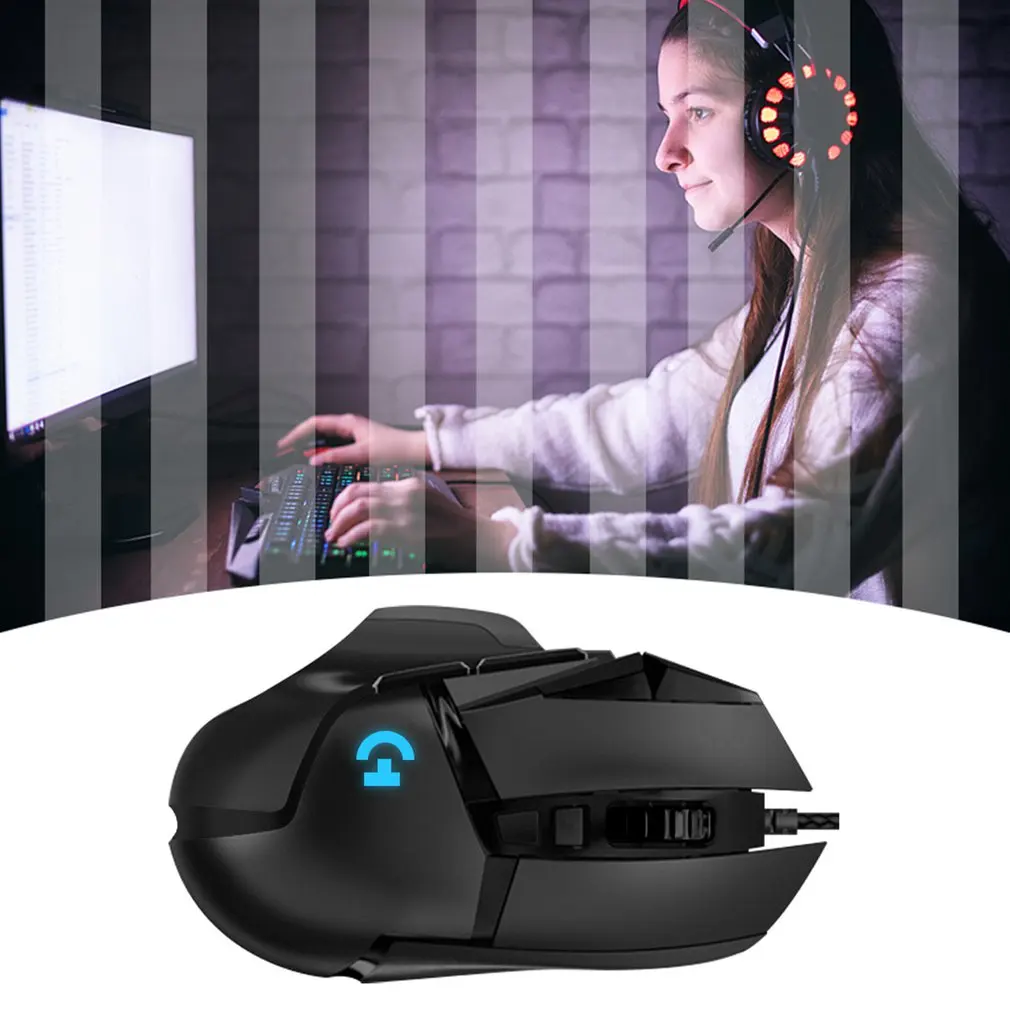 Проводная игровая Механическая мышь G502 эргономичный дизайн геймерская для