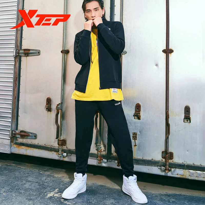 Xtep 2 шт./компл. Мужская спортивная одежда зима весна сохраняющая тепло толстовка