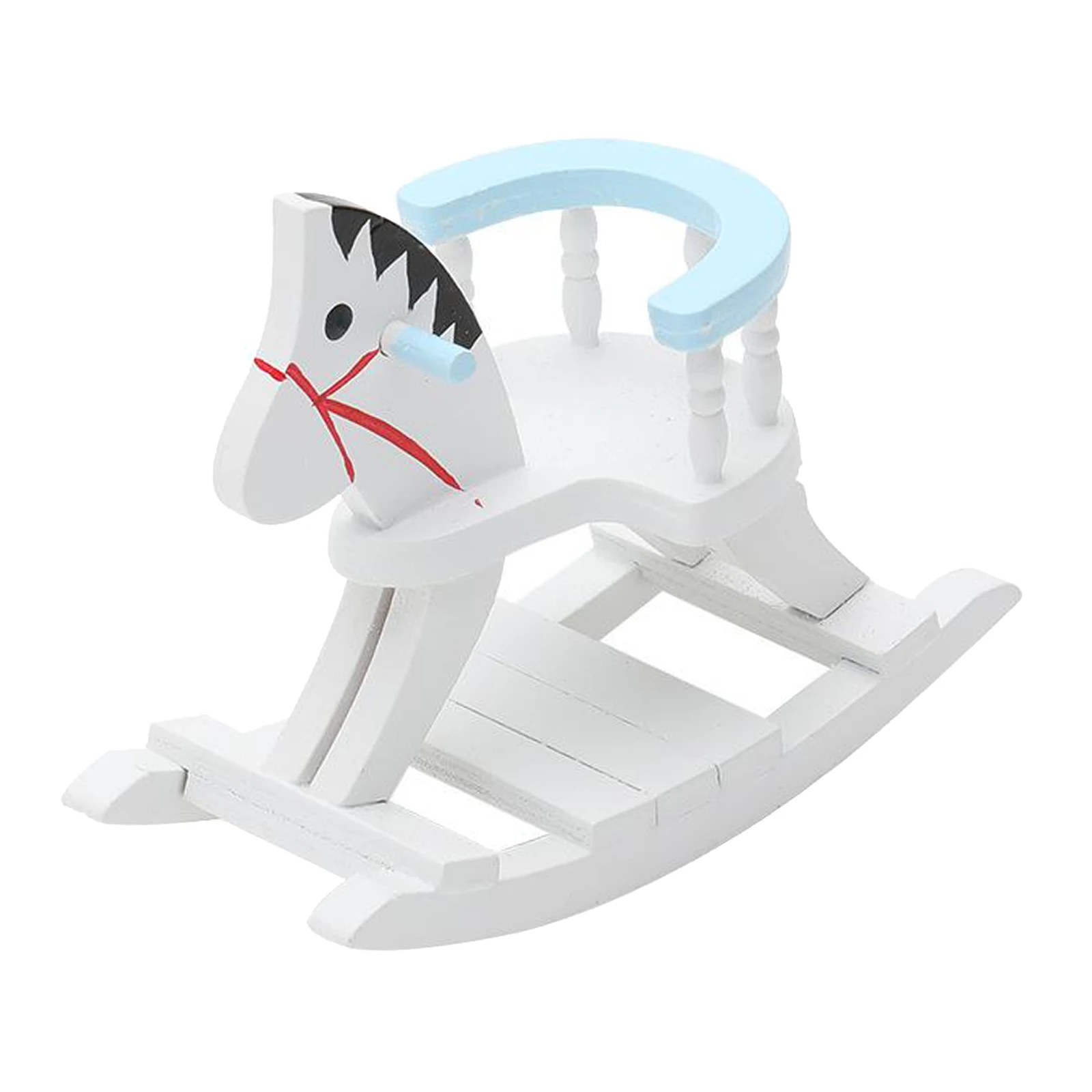 

1/12 Scale Doll House Miniature Wooden Horse Chair,Simulation Model,Baby Doll Living Room Furniture Decoration
