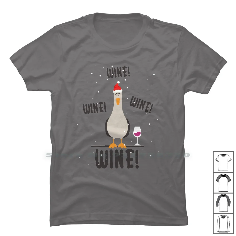 

Вино! Вино! Вино! Футболка Nemo Seagull 100% хлопок Seagull Lover Wine Over Win Sea Emo