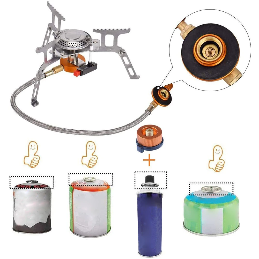 

Camping Gas Stove Wind Proof Outdoor Gas Burner Camping Stove Lighter Tourist Equipment Kitchen Cylinder Propane Grill Camping