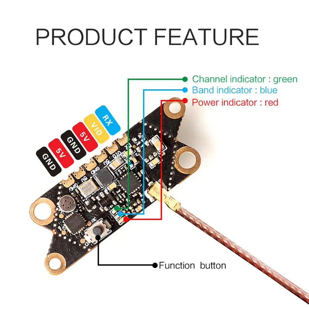 

Eachine Nano V3 VTX 5.8GHz 40CH Switchable FPV Transmitter Built-in Microphone Support OSD/Pitmode/IRC Tramp RC Racing Drone